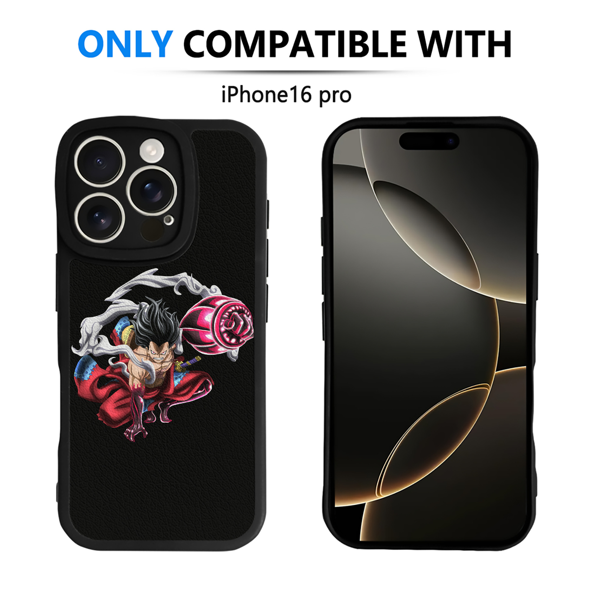 （画像用） ワンピース モンキー・D・ルフィ ONE PIECE Monkey D. Luffy 【iPhone 16シリーズ対応】シリコンスマホケース（レザー調） 材質：シリコン